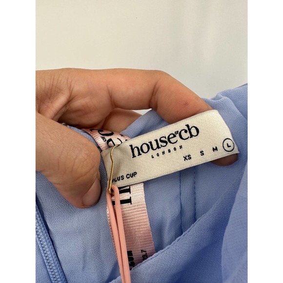 House of CB Dresses House Of Cb Teia Sky Blue Draped Corset Midi